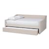 Baxton Studio Haylie Beige Full Size Daybed with Roll-Out Trundle Bed 158-9676